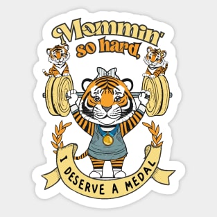 Tiger mom, strong woman Sticker